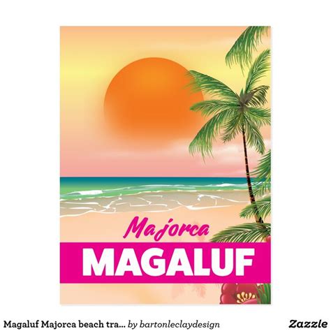 Magaluf Majorca beach travel poster Postcard | Zazzle | Travel posters ...