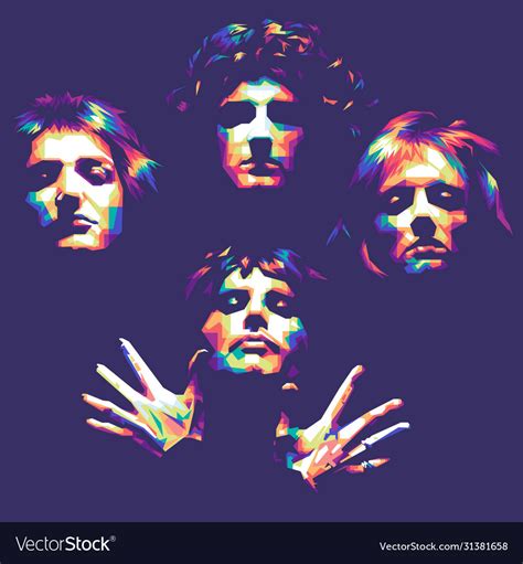 Queen band bohemian rhapsody Royalty Free Vector Image