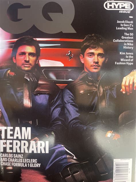 CARLOS SAINZ CHARLES LECLERC TEAM FERRARI F1 - US GQ Magazine - Septem ...