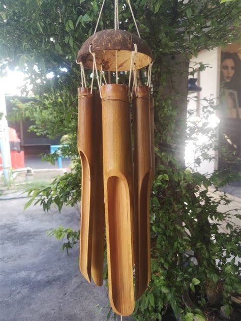 Large bamboo wind chime hanging outdoor melodious sound | Etsy