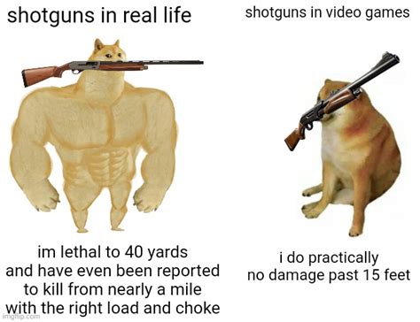 video games vs reality featurong buff doge and crying cheems : r/memes