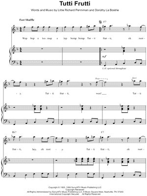 Tutti Frutti Sheet Music Sheet Music to download and print