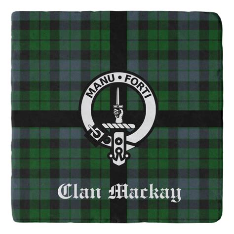 Clan Mackay Crest Badge & Tartan Trivet | Zazzle