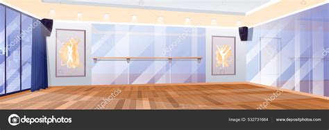 Ballet studio interior design background. Room in dancing school for ...