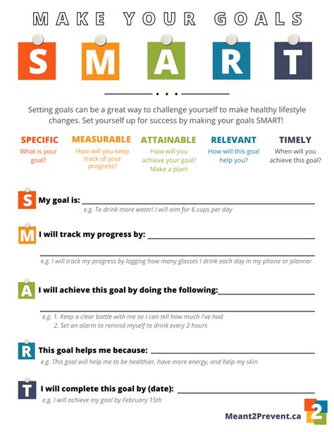 Downloadable SMART Goal Planning Worksheet - Meant2Prevent