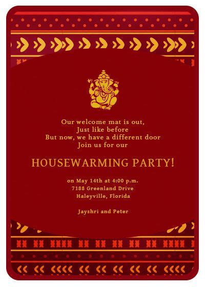 Housewarming Party Invitation with Lord Ganesha