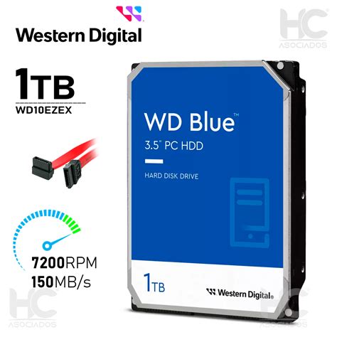 HDD PC WESTERN DIGITAL 1TB (WD10EZEX) 3.5" / SATA III 64MB / 150MB/s ...