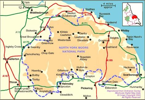 North York Moors Map, Yorkshire