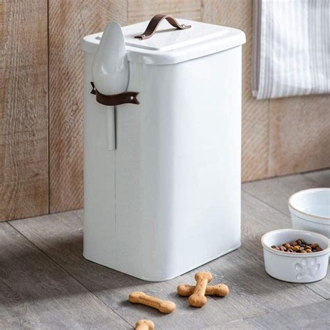 Large Pet Food Storage Tin Metal Bin | Holds dog or cat food