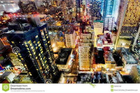 New York city night lights stock photo. Image of downtown - 35355742