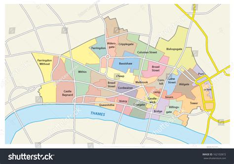 City London Administrative Map Stock Vector (Royalty Free) 162102872 ...