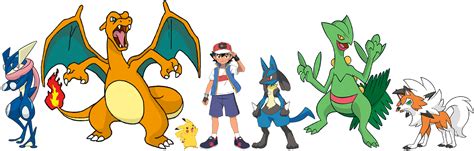 Ash Ketchum in Journeys attire and Pokemon team by ChipmunkRaccoonOz on DeviantArt