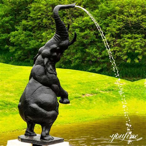 Bronze Outdoor Elephant Water Fountain Garden Art Decor BOK1-054 - YouFine Sculpture