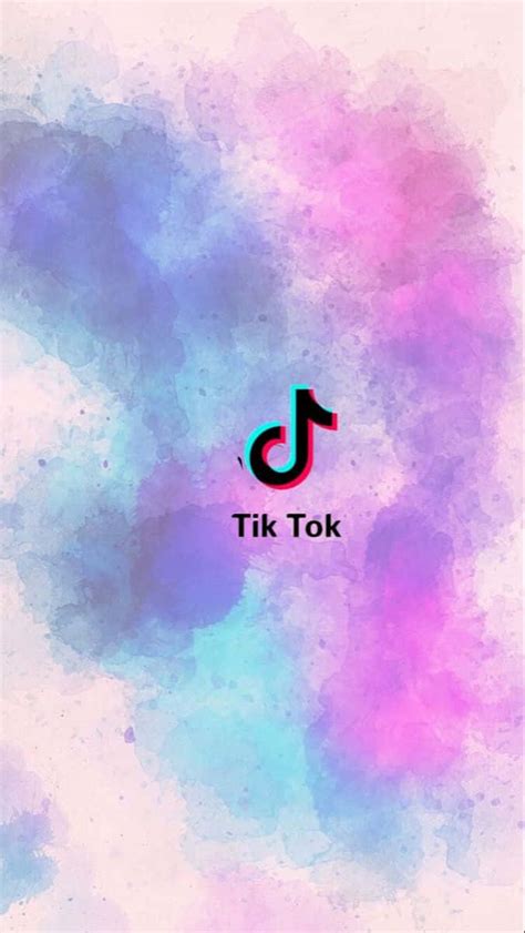 Download Tik Tok Logo With A Watercolor Background Wallpaper ...