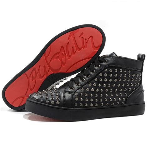 Men's Christian Louboutin Louis Spikes High Top Sneakers Black | Louboutin Sale