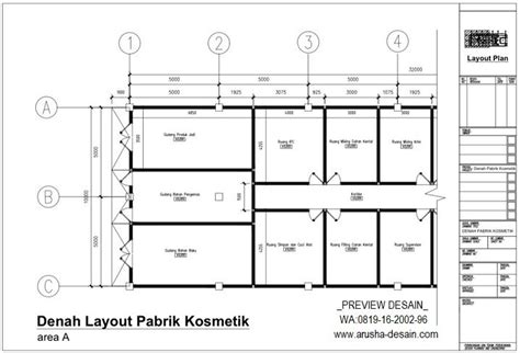 Denah Layout Pabrik Kosmetik Golongan A | Layout