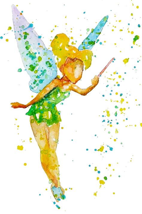 Disney TinkerBell Watercolor Art Print Tinker Bell Wall Art | Etsy