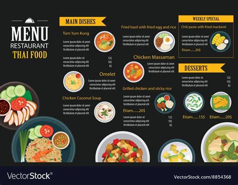 thai food restaurant menu template flat design. Download a Free Preview or High Quality Adobe ...