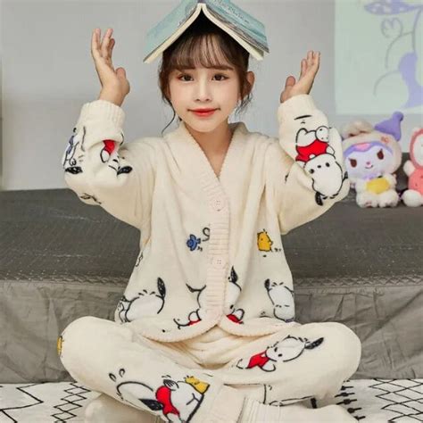 Kawaii Sanrio Hello Kitty Cinnamoroll My Melody Cartoon Children Pajamas Parent-child Mother ...