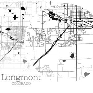 Longmont Map INSTANT DOWNLOAD Longmont Colorado City Map | Etsy