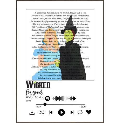 Wicked The Musical - "For Good" Lyrics | Modern Wall Art & Prints – 98types