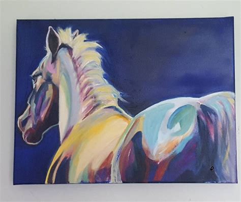 Horse on beach original horse oil painting abstract horse | Etsy | Horse oil painting, White ...