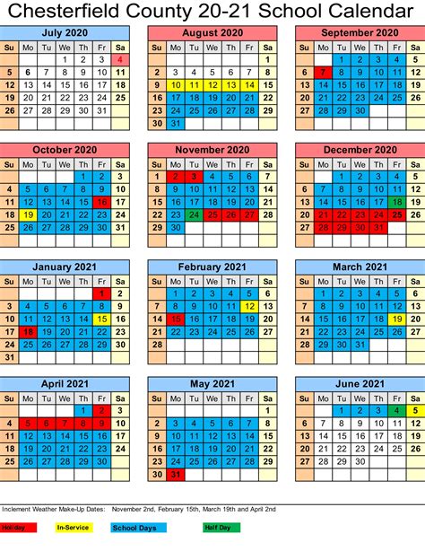 Chesterfield County School District Calendar 2024-2025