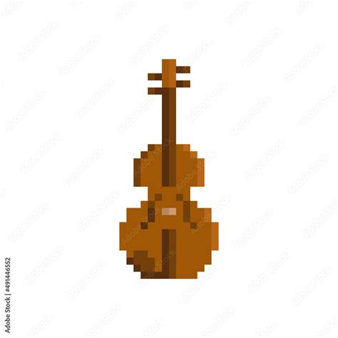 The Pixelated Violin, Viola, Cello. Pixel art style. 8 Bit. Stock ...