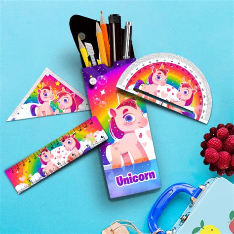 Buy Ultra Unicorn Kids 3D Lenticular Combo Compass Box Geometry Ruler ...