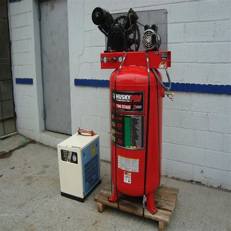 Lot #36: HUSKY 80 GALLON AIR COMPRESSOR & AIR DRYER - WireBids