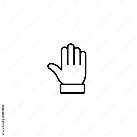 greeting emoji hand symbol line black icon on white background Stock ...