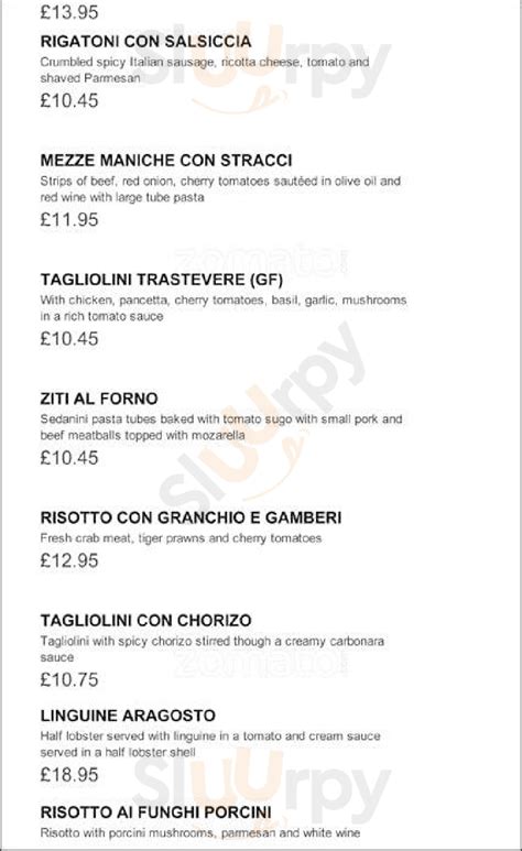 Amarone menù, Glasgow - Main Menu | Sluurpy