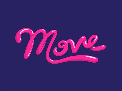 the word move painted in pink on a purple background