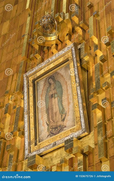 Image of the Blessed Virgin of Guadalupe Stock Photo - Image of blue, night: 153675726