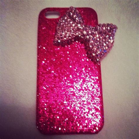 IPhone 5 Glam Hot Pink Glitter with Baby Pink Crystal Bling | Etsy | Pink crystal, Pink glitter ...