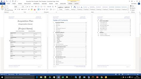 Acquisition Plan Template – MS Word & Excel