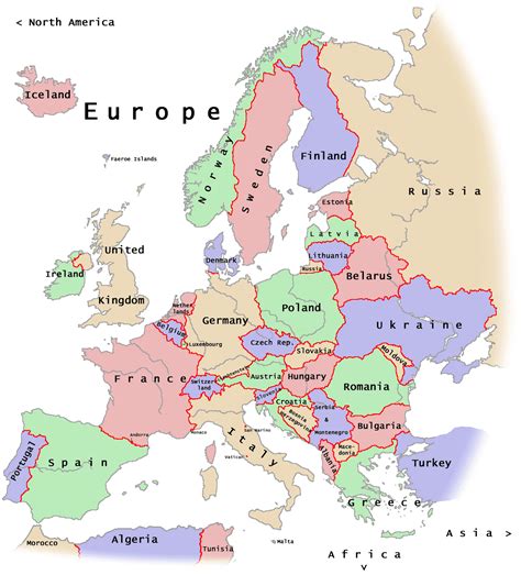 Maps of Europe Region Country