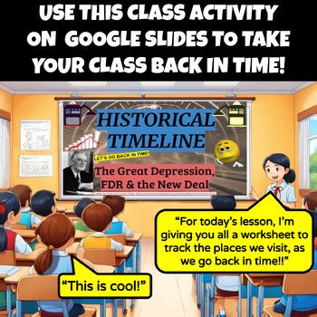 HISTORICAL TIMELINE! Great Depression, FDR, New Deal (On Google Slides) Activity