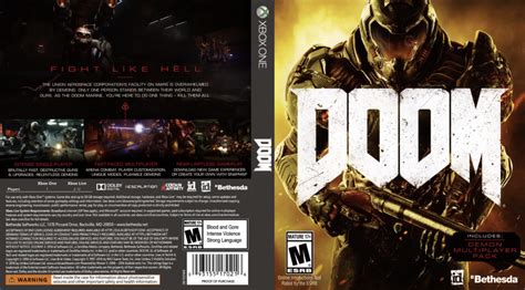 DOOM dvd cover (2016) USA XBOX ONE