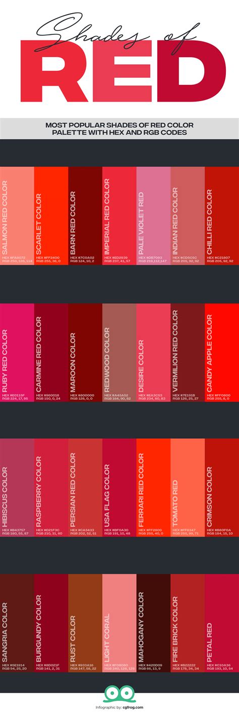 100 Shades Of Red Color (Names, HEX, RGB, CMYK Codes) –, 45% OFF