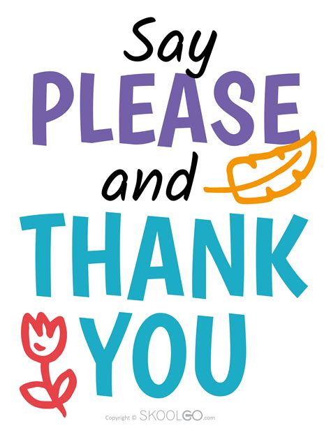 Say Please And Thank You - Free Classroom Poster - SKOOLGO