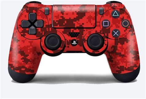 Amazon.com: Skin Poster Digicamo Red PS4 Controller Skin Sticker Decal Skin Full Body Cove Set ...