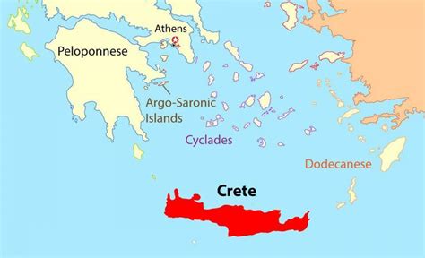 Creta mapa de Grecia - Mapa de Creta, Grecia (Sur de Europa - Europa)