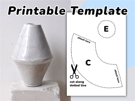 Minimal Vase // Slab Pottery Template // Pottery Tools - Etsy