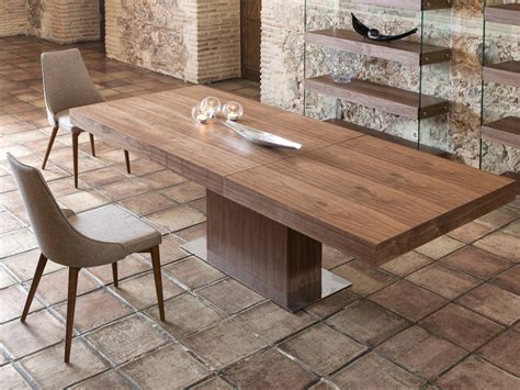 Rectangular extendible dining table in walnut - Angel Cerdá S.L