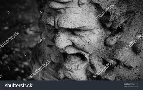 Demon Marble Mask Screaming On Decorative Stock Photo (Edit Now) 757597993