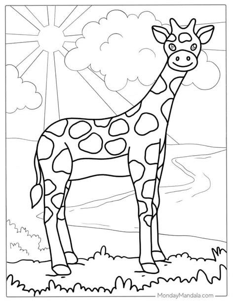 Animal Coloring Pages Giraffe