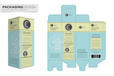 Premium Vector | Packaging design template box layout for cosmetic product.