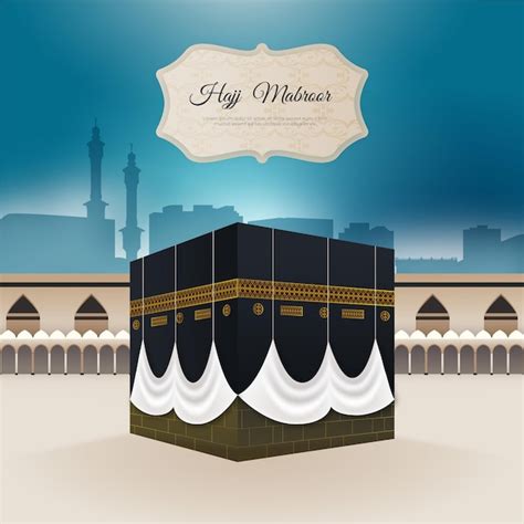 Islamic pilgrimage (hajj) realistic wallpaper | Free Vector