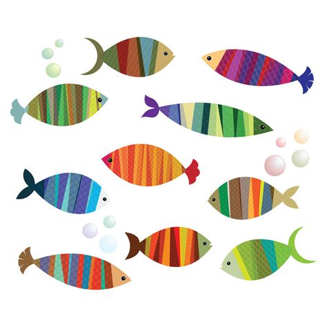 Patterned Fish Wall Stickers By Spin Collective